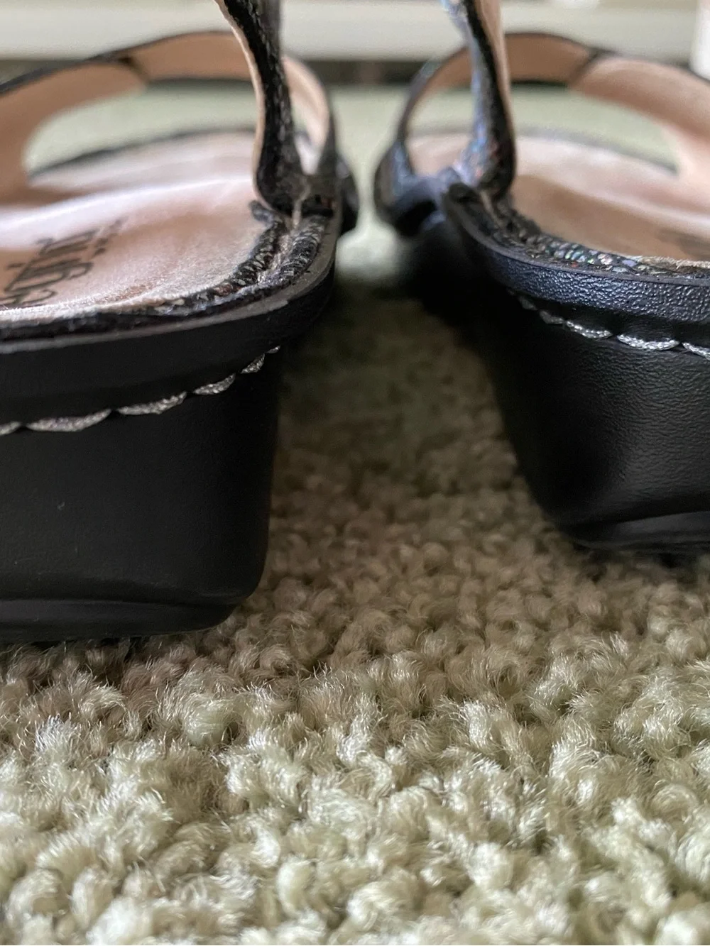 Alegria Black Multicolor Floral Comfort Wedge Sandals